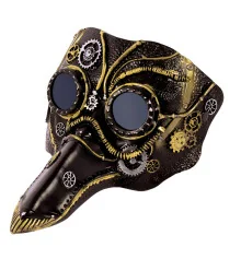 Маска Косплей стимпанк Доктор Чума (золотая с черным) купить в интернет магазине подарков ПраздникШоп