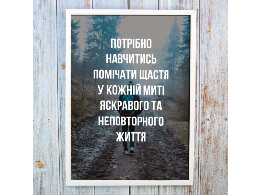 Постер мотиватор 56451 НАВЧИСЬ ПОМІЧАТИ ЩАСТЯ А4 купить в интернет магазине подарков ПраздникШоп