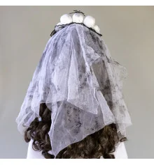 Украшение на голову Хэллоуин Невеста Аббадона 12916 (белая) купить в интернет магазине подарков ПраздникШоп