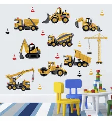 Интерьерная наклейка Детская Строительные Машины SK6076 60х45см купить в интернет магазине подарков ПраздникШоп