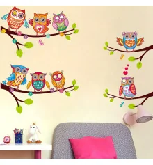 Интерьерная наклейка Детская Совы XH6226 60х45см купить в интернет магазине подарков ПраздникШоп