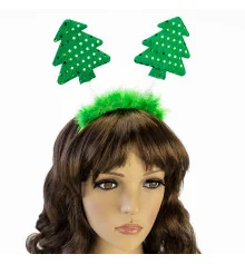 Обруч новогодний Елочка на пружинках  (уп. 12шт) купить в интернет магазине подарков ПраздникШоп