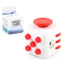 Кубик антистресс Fidget Cube (белый с красным) купить в интернет магазине подарков ПраздникШоп