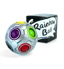 Головоломка антистрес 3D П'ятнашки IQ Rainbow Ball (срібло) купить в интернет магазине подарков ПраздникШоп