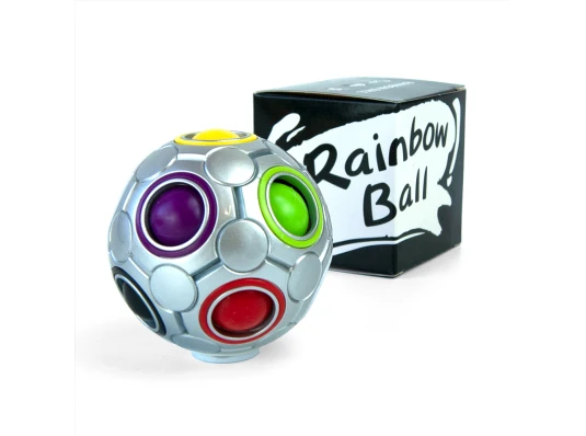 Головоломка антистресс 3D Пятнашки IQ Rainbow Ball (серебро) купить в интернет магазине подарков ПраздникШоп