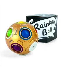 Головоломка антистресс 3D Пятнашки IQ Rainbow Ball (золото) купить в интернет магазине подарков ПраздникШоп