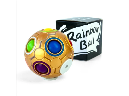 Головоломка антистресс 3D Пятнашки IQ Rainbow Ball (золото) купить в интернет магазине подарков ПраздникШоп