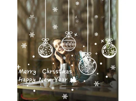 Интерьерная наклейка NG Зимние узоры Шарики 60х45 ABQ6003 купить в интернет магазине подарков ПраздникШоп