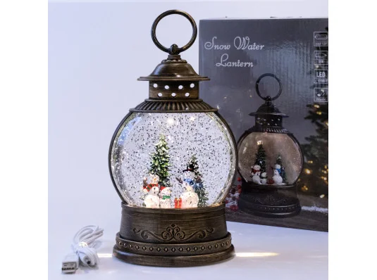 Фонарь Новогодний LED музыкальный 21см 12933 на батарейках и USB купить в интернет магазине подарков ПраздникШоп