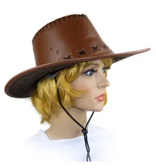 Шляпа Ковбоя кожа (коричневая) купить в интернет магазине подарков ПраздникШоп