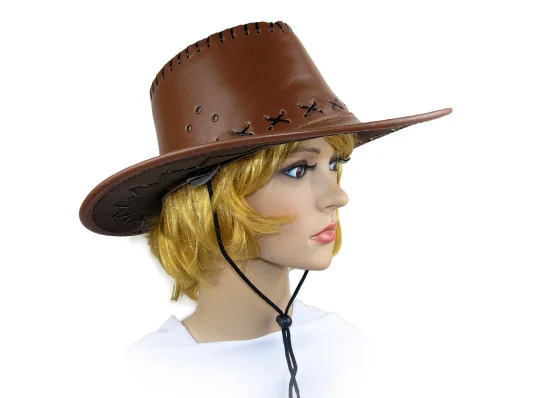 Шляпа Ковбоя кожа (коричневая) купить в интернет магазине подарков ПраздникШоп
