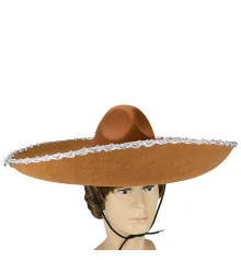 Шляпа Сомбреро Мариачи (коричневая) купить в интернет магазине подарков ПраздникШоп