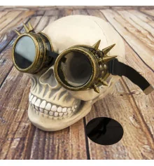 Очки Стимпанк Гогглы Премиум с шипами (золото антик) купить в интернет магазине подарков ПраздникШоп