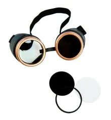 Очки Стимпанк Гогглы (черные с золотом) B-HJ182 купить в интернет магазине подарков ПраздникШоп