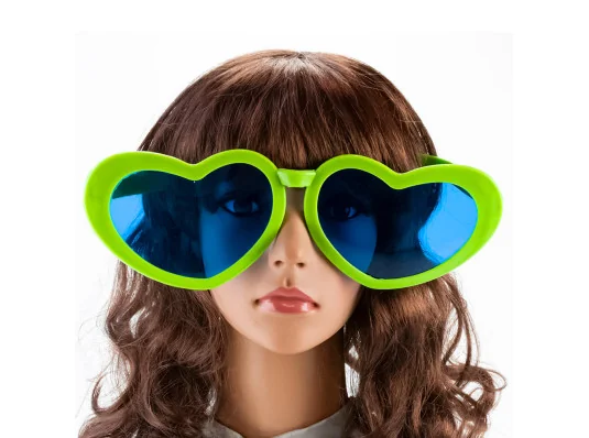 Очки Гигант Сердце (зеленый) купить в интернет магазине подарков ПраздникШоп