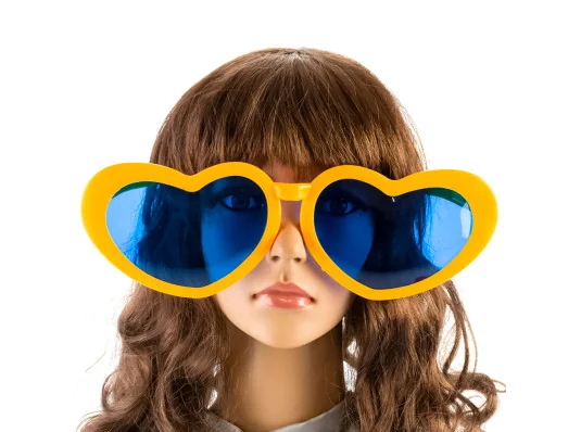 Очки Гигант Сердце (желтый) купить в интернет магазине подарков ПраздникШоп