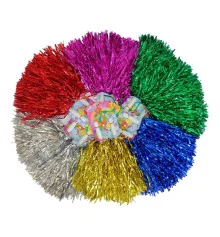 Помпоны для черлидинга Струящиеся с ручками уп.2 шт Стандарт (синие) купить в интернет магазине подарков ПраздникШоп