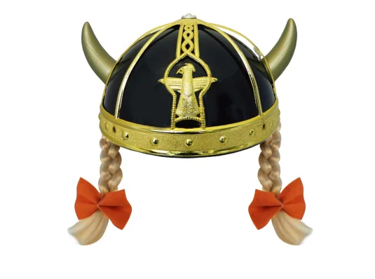 Шлем Викинга с косичками (черный) купить в интернет магазине подарков ПраздникШоп