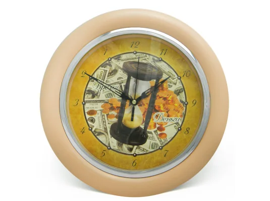 Часы идут в обратную сторону Время-деньги (бежевый) купить в интернет магазине подарков ПраздникШоп