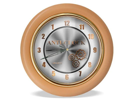 Часы с обратным ходом Anti-clock Ц011 (бежевые) купить в интернет магазине подарков ПраздникШоп