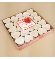 Свечи плавающие Сердце (уп. 50шт) белые купить в интернет магазине подарков ПраздникШоп