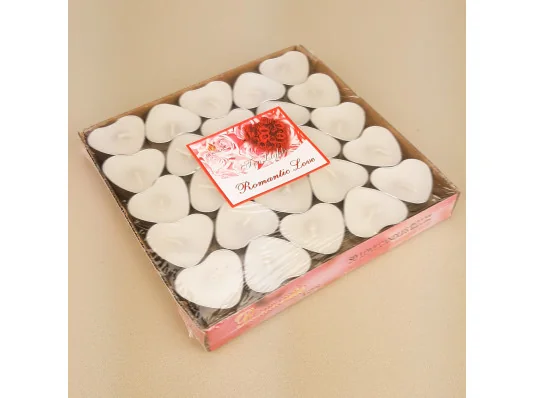 Свечи плавающие Сердце (уп. 50шт) белые купить в интернет магазине подарков ПраздникШоп