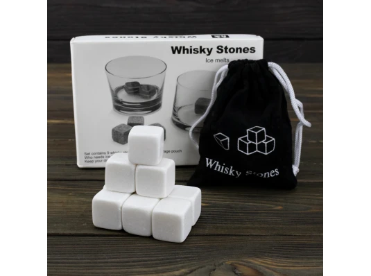 Камни для виски Whisky Stones (белые) купить в интернет магазине подарков ПраздникШоп