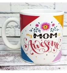 Кружка для мамы Потрясающая мама - Awesome Mom 600 мл купить в интернет магазине подарков ПраздникШоп