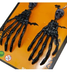 Серьги для ушей Рука скелета (черные) купить в интернет магазине подарков ПраздникШоп