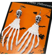 Серьги для ушей Рука скелета (белые) купить в интернет магазине подарков ПраздникШоп