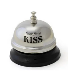 Звонок настольный KISS (серебряный) купить в интернет магазине подарков ПраздникШоп