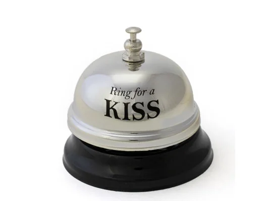 Звонок настольный KISS (серебряный) купить в интернет магазине подарков ПраздникШоп