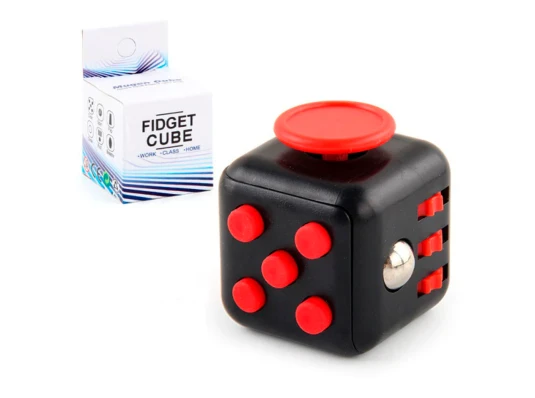 Кубик антистресс Fidget Cube (черный с красным) купить в интернет магазине подарков ПраздникШоп