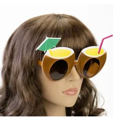 Очки Гавайские Кокосы Коктейль (коричневые) купить в интернет магазине подарков ПраздникШоп