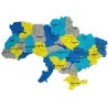 Деревянный пазл "Карта Украины" желто-голубая