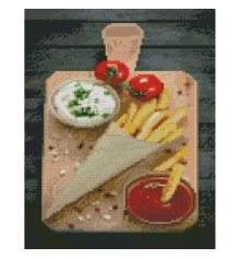 Алмазная мозаика ПРЕМИУМ Дощечка вкусной еды размером 30х40 см (HX492) купить в интернет магазине подарков ПраздникШоп