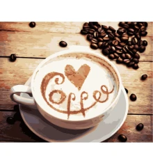 Картина по номерам ПРЕМИУМ Coffee с лаком размером 40х50 см VA-1964 купить в интернет магазине подарков ПраздникШоп