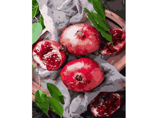 Картина по номерам ПРЕМИУМ Гранатовый вкус с лаком 40х50 см (SY6730) купить в интернет магазине подарков ПраздникШоп