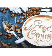 Картина по номерам ПРЕМИУМ Кофе Good Morning размером 40х50 см (GS099) купить в интернет магазине подарков ПраздникШоп