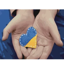 Картина по номерам ПРЕМИУМ Серце України  с лаком размером 40х50 см SY6541 купить в интернет магазине подарков ПраздникШоп