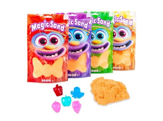 Кинетический песок Magic sand в пакете 39404-7 оранжевый купить в интернет магазине подарков ПраздникШоп