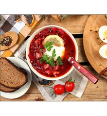 Алмазная мозаика ПРЕМИУМ Вкусный борщ размером 30х40 см (HEG86889) купить в интернет магазине подарков ПраздникШоп