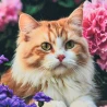 Алмазная мозаика ПРЕМИУМ Кот в цветочном раю размером 30х30 см (HEE16334)