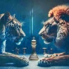 Алмазная мозаика ПРЕМИУМ Тигр со львом размером 30х30 см (HEE13830)