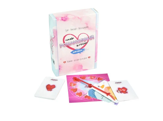 Настольная игра 30470 (укр) "Набор романтический с игрой", в кор-ке 18-6,5-18 см купить в интернет магазине подарков ПраздникШоп