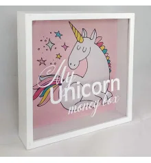 Деревянная копилка для денег "My unicorn money box (единорог)" купить в интернет магазине подарков ПраздникШоп
