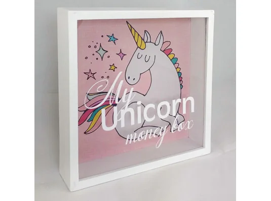 Деревянная копилка для денег "My unicorn money box (єдиноріг)" купить в интернет магазине подарков ПраздникШоп