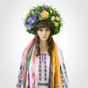 Український вінок високий зі стрічками на голову Радомира 13700