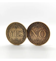 Сувенирная монета принятия решений YES/NO 3703 (золото антик) купить в интернет магазине подарков ПраздникШоп