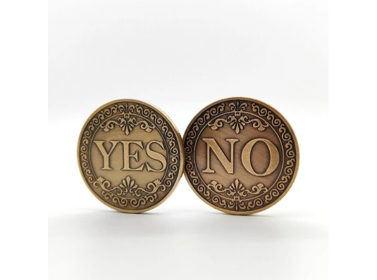 Сувенирная монета принятия решений YES/NO 3703 (золото антик) купить в интернет магазине подарков ПраздникШоп